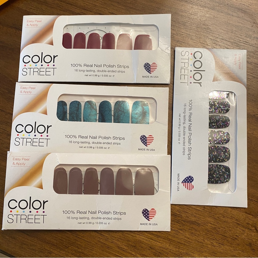 Color Street Real Nail Polish Strips Bundle of 4
